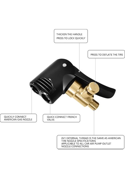 No.4 Tarzı Oto Lastik Vana Pompa Memesi Kelepçesi Sönük Araba Motosiklet Bisiklet Hava Aynası Şişirme Şişirilebilir Pompa Adaptörü Iplik Konnektörü (Yurt Dışından) modelleri