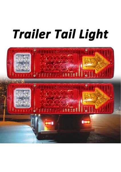 Kırmızı Stil LED Su Geçirmez Kuyruk Işıkları Kiti Rv Camper Römork Kamyon Arka Dönüş Sinyali 12V Araba LED Kuyruk Işık Stop Işığı (Yurt Dışından)