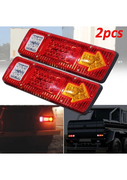 Kırmızı Stil LED Su Geçirmez Kuyruk Işıkları Kiti Rv Camper Römork Kamyon Arka Dönüş Sinyali 12V Araba LED Kuyruk Işık Stop Işığı (Yurt Dışından) fiyatları