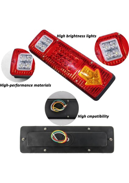 Kırmızı Stil LED Su Geçirmez Kuyruk Işıkları Kiti Rv Camper Römork Kamyon Arka Dönüş Sinyali 12V Araba LED Kuyruk Işık Stop Işığı (Yurt Dışından) modelleri