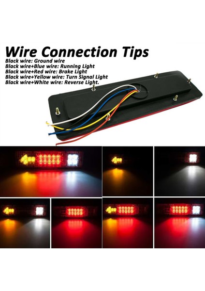 Kırmızı Stil LED Su Geçirmez Kuyruk Işıkları Kiti Rv Camper Römork Kamyon Arka Dönüş Sinyali 12V Araba LED Kuyruk Işık Stop Işığı (Yurt Dışından) fırsatları