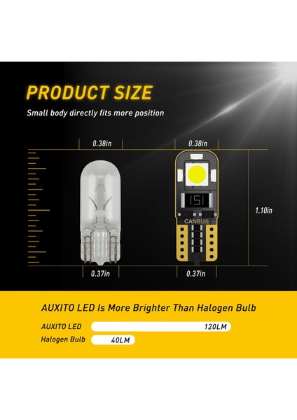 6000K Beyaz 2x Hata Ücretsiz T10 W5W LED Ampul Ar Park Işık Gümrükleme Iç Lamba Vw Golf Passat B5 B6 B7 Touareg Tiguan (Yurt Dışından)