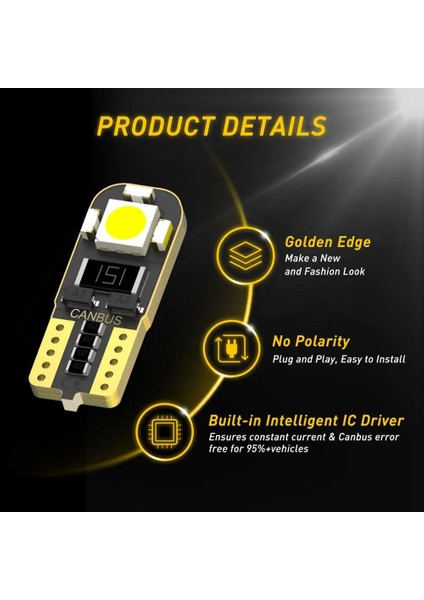 6000K Beyaz 2x Hata Ücretsiz T10 W5W LED Ampul Ar Park Işık Gümrükleme Iç Lamba Vw Golf Passat B5 B6 B7 Touareg Tiguan (Yurt Dışından)