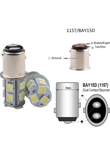 12V Tarzı Sarı 2 Adet BAY15D P Smd Beyaz Dönüş Fren LED Işık Lamba Ampul 12V 24V Amber Sarı Kırmızı Mavi Sıcak (Yurt Dışından) fırsatları