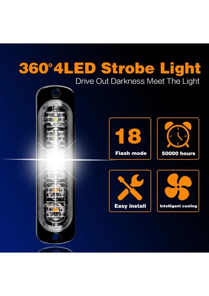1 Adet Tarzı Sarı Beyaz Araba Strobe Uyarı Işığı Acil Durum Lambası Işık Çubuğu Otomatik Yanıp Sönen Sinyal Lambası Polis Kamyon Suv Motosiklet Için LED Işık Şeridi (Yurt Dışından) modelleri