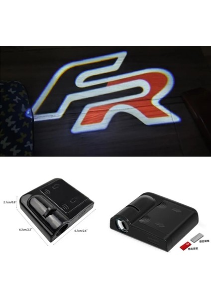 Fr Logo Için Krem 2 Adet Kablosuz Araba Logosu LED Kapı Işık Koltuk Leon K3 Ateca Ibiza 6j Toledo Exeo Cordoba Fr Nezaket Hayalet Gölge Lambası (Yurt Dışından)