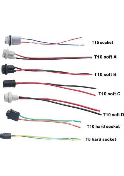 T10 Yumuşak D Stili T10 W5W Yumuşak Ampul Tutucu Adaptörler Kablo LED Ampul Konnektör Soket Kama Taban Ampul Fişi Uzatma Kablo Demeti (Yurt Dışından)
