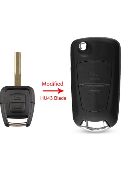 HU43 Dandkey 2 Düğme Modifiye Araba Flip Uzaktan Anahtar Kabuk Opel Astra Zafira Vectra Omega (HU100HU46HU43YM28) Anahtar Kutu (Yurt Dışından)