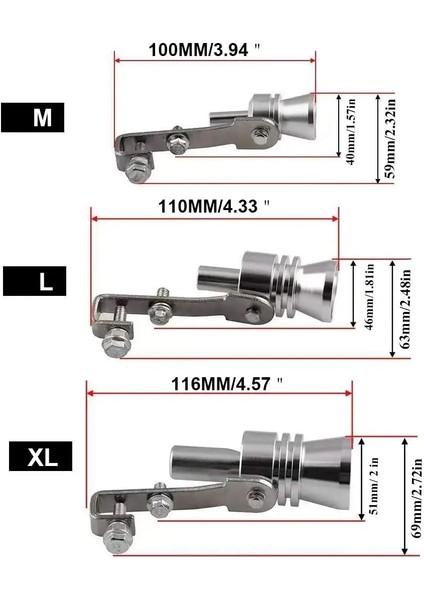 Xl Tarzı Xl Motosiklet Araba Egzoz Sahte Turbo Düdük Boru Ses Susturucu Üfleme Vanası Evrensel Simülatörü Whistler Gümüş (Yurt Dışından)