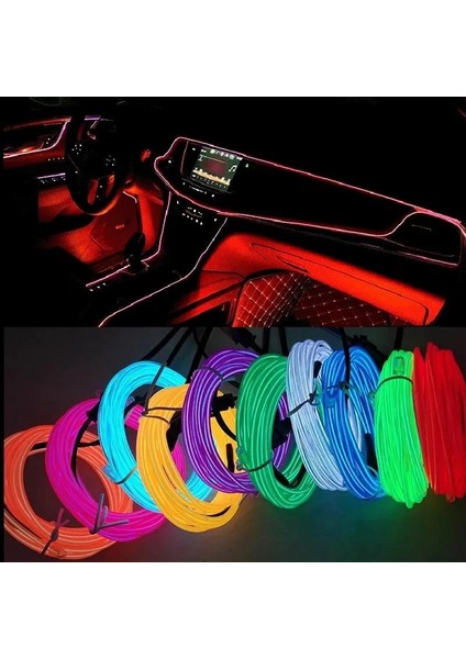 F 1m Araba Iç Aydınlatma LED Şerit Dekorasyon Çelenk Tel Halat Tüp Hattı Sigara Sürücülü Esnek Neon Işık (Yurt Dışından) fiyatları