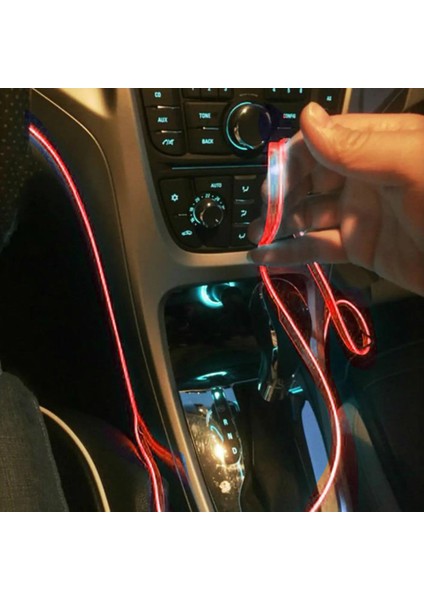 F 1m Araba Iç Aydınlatma LED Şerit Dekorasyon Çelenk Tel Halat Tüp Hattı Sigara Sürücülü Esnek Neon Işık (Yurt Dışından) indirimleri