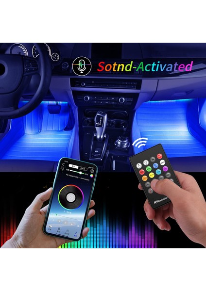 ÇAKMAK-36LED LED Araba Ayak Işığı USB Kablosuz Uzaktan Müzik Kontrollü Ortam Lambası Çoklu Modlar Otomotiv Iç Dekoratif Işıklar (Yurt Dışından) fiyatları