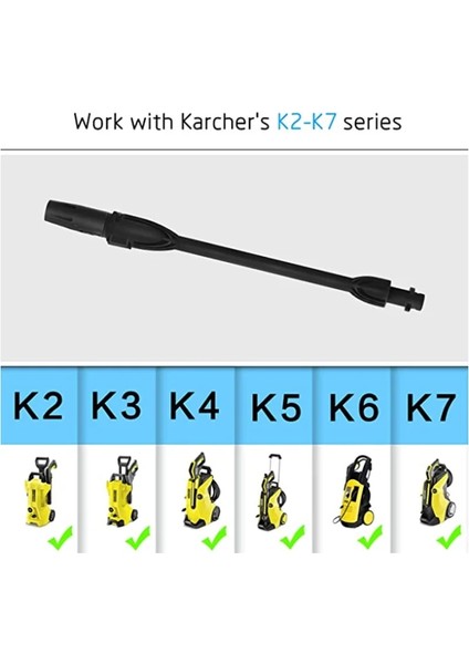 Renksiz Stil Funteck Karcher K2-K7 Elektrikli Basınçlı Yıkama Makinesi Için Ayarlanabilir Nozullu 19" Bayonet Püskürtme Çubuğu (Yurt Dışından)