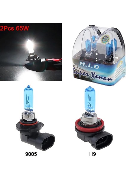 6000 K Stili H9 Araba Halojen Ampul H9 Halojen Lamba 12V 65W 6000K Beyaz Işık Süper Parlak Otomatik Xenon Lambası Ön Far Sis Ampulü (Yurt Dışından)