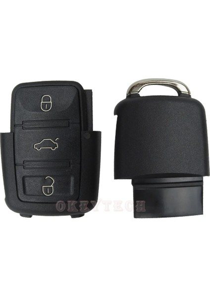 3bt Bıçaksız Stil Okeytech Araba Anahtarı Flip Anahtar Kabuk Fob Vw Polo Passat B5 Tiguan Golf Için Volkswagen Için Koltuk Için Skoda 3 Düğmeler Kılıf Kapak (Yurt Dışından)