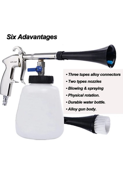 Jp Bağlayıcı Stili Araba Yıkayıcı Temizleme Tabancası Tornado Yüksek Basınçlı Yıkayıcı Araba Iç Derin Temizleme Tabancaları Kokpit Bakımı Için Fırçalı Havayla Çalışan (Yurt Dışından) modelleri