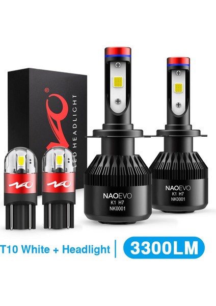 H1 Stili 1W T10 x Far Nao H7 LED Farlar H4 LED Ampul Araba H11 H9 H1 H3 Hb4 Hb H8 H Hw 8000LM 12V Işık Beyaz 6000K (Yurt Dışından)