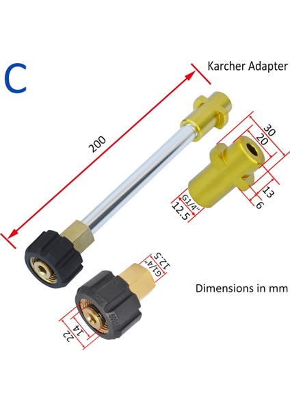 Altın Tarzı Basınçlı Yıkama Lance Adaptörü Araba Yıkama Lance Adaptörü Karcher Basınçlı Yıkama Tabancası Değnek Lance M Hızlı Bağlantı (Yurt Dışından)