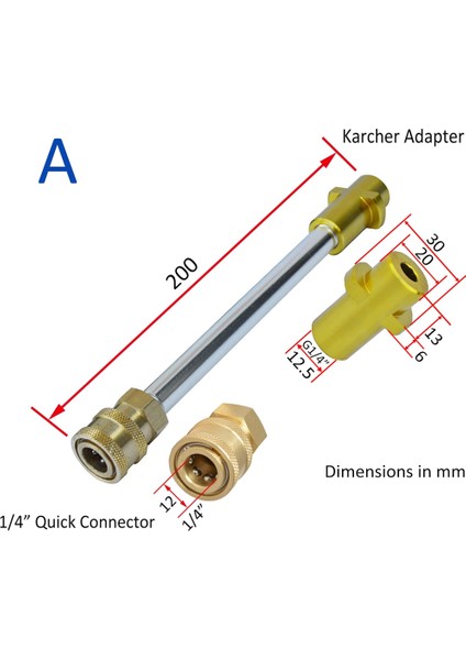 Altın Tarzı Basınçlı Yıkama Lance Adaptörü Araba Yıkama Lance Adaptörü Karcher Basınçlı Yıkama Tabancası Değnek Lance M Hızlı Bağlantı (Yurt Dışından)