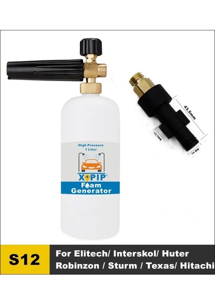 Mor Tarzı Araba Yıkayıcı Kar Köpük Jeneratörü Lance, Farklı Çeşitlerle Erkek Dişli Adaptörleri Ayarlanabilir Nozullu Püskürtücülü Sabun Tabancası Yıkayıcı (Yurt Dışından)