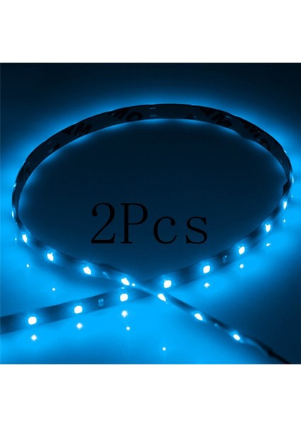 2 Adet Buz Mavisi M Araba Dekoratif Lambalar Su Geçirmez 15 LED Şerit Motor Kızdırma Işık Hattı Halat Tüp Gündüz Koşu Bandı Araba Dekorasyonu (Yurt Dışından)