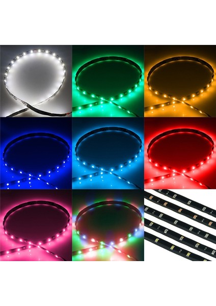 2 Adet Buz Mavisi M Araba Dekoratif Lambalar Su Geçirmez 15 LED Şerit Motor Kızdırma Işık Hattı Halat Tüp Gündüz Koşu Bandı Araba Dekorasyonu (Yurt Dışından) fiyatları