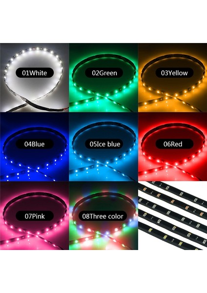 2 Adet Buz Mavisi M Araba Dekoratif Lambalar Su Geçirmez 15 LED Şerit Motor Kızdırma Işık Hattı Halat Tüp Gündüz Koşu Bandı Araba Dekorasyonu (Yurt Dışından) indirimleri
