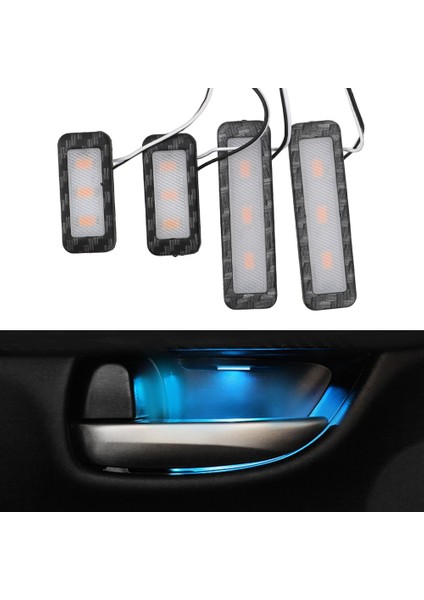 Mavi 4 Adet Kol Dayama Iç Kapı Kolu Aydınlatma Araba Styling LED Araba Iç Kase Işık Evrensel Oto Atmosfer Lambası Dekoratif Işıklar (Yurt Dışından)
