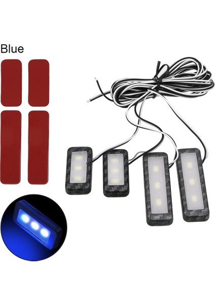 Mavi 4 Adet Kol Dayama Iç Kapı Kolu Aydınlatma Araba Styling LED Araba Iç Kase Işık Evrensel Oto Atmosfer Lambası Dekoratif Işıklar (Yurt Dışından) fiyatları