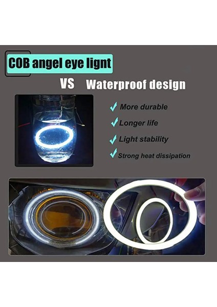 130 mm Pembe Tarzı Ysy Cob Angel Eyes Adet (1 Çift) Oto Halo Yüzükler Cob Angel Eye Araba Far Motosiklet Beyaz Sarı 12 V LED (Yurt Dışından) indirimleri