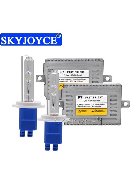 8000K Tarzı 1 Çift 70W Hıd Ampul Skyjoyce Dlt F7 Hızlı Parlak Balast Xenon 70W Hıd Kiti 4300K ​​6000K H7 H1 H11 Hb3 Hb4 D2H Xenon 70W Hıd Ampul 12V Araba Far Kiti (Yurt Dışından)