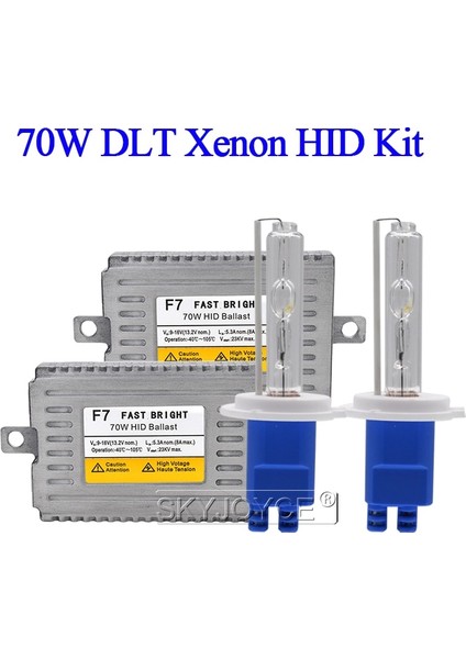 8000K Tarzı 1 Çift 70W Hıd Ampul Skyjoyce Dlt F7 Hızlı Parlak Balast Xenon 70W Hıd Kiti 4300K ​​6000K H7 H1 H11 Hb3 Hb4 D2H Xenon 70W Hıd Ampul 12V Araba Far Kiti (Yurt Dışından)