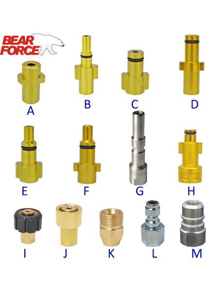 M22 Erkek Stili Basınçlı Yıkama Tabancası Lance Bayonet Konnektör Kar Köpüğü Lance Nozul Adaptörü Köpük Topu Sabun Tabancası Adaptörü Bağlantı Parçası (Yurt Dışından) fiyatları