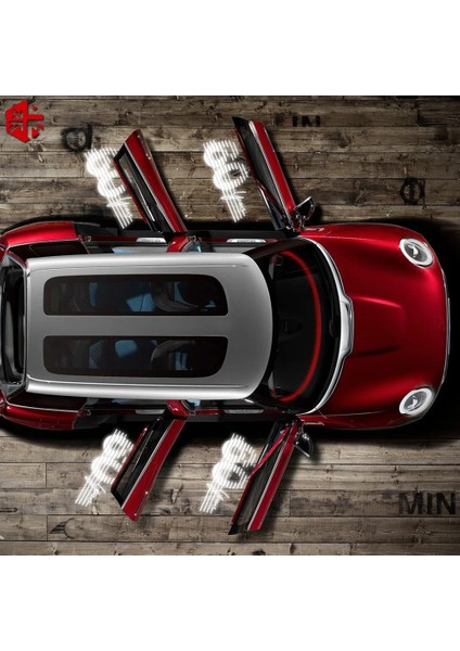Sarı Ar Kapı Karşılama Işığı Araba Kapı Işığı LED Projektör Lambası Logo Mını Cooper R56 F56 R60 F60 F55 F57 R58 R53 R61 F54 R55 (Yurt Dışından)