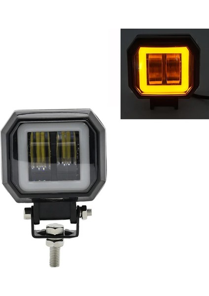 1x Sarı Kare Stili 1pairıv 24V 6500K 40W Su Geçirmez Kare LED Taşınabilir Spot Angel Eyes Işık Çubuğu Offroad Araba Tekne LED Çalışma Işığı (Yurt Dışından)