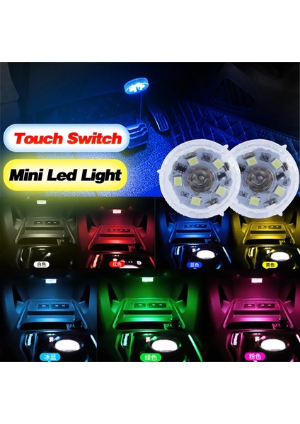Pilsiz Mavi Ar Mini LED Dokunmatik Anahtar Işığı Otomatik Kablosuz Ortam Lambası Taşınabilir Gece Okuma Işığı Araba Çatı Ampul Araba Iç Işık (Yurt Dışından)