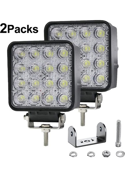 LED Çalışma Işığı 2'li Paket Stili LED Işık Çubuğu Çalışma Işığı 48W Spot Sel Combo Işın Off-Road Işık Çubuğu, Off-Road, Kamyon, Araba, Atv, Suv Için Montaj Braketi ile (Yurt Dışından)