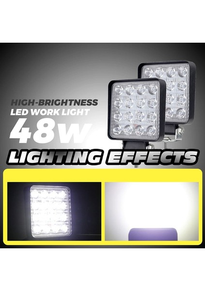 LED Çalışma Işığı 2'li Paket Stili LED Işık Çubuğu Çalışma Işığı 48W Spot Sel Combo Işın Off-Road Işık Çubuğu, Off-Road, Kamyon, Araba, Atv, Suv Için Montaj Braketi ile (Yurt Dışından) indirimleri