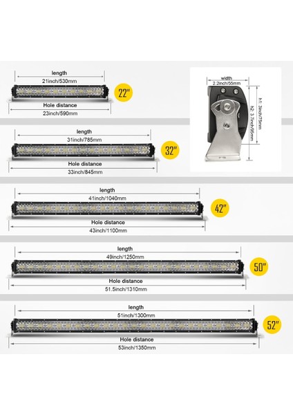 1 Adet Braket Tarzı Co Işık 12D 42 Iw LED Işık Çubuğu 3 Sıralı Combo LED Kirişler LED Çalışma Işığı Sürüş Offroad Araba Kamyon 4x4 Suv Atv Tekne 12V 24V (Yurt Dışından) indirimleri