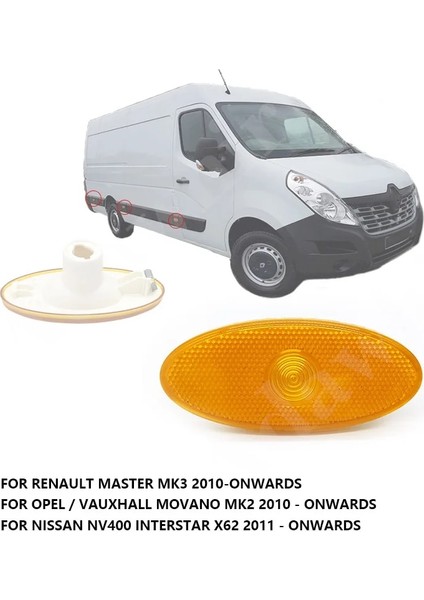 Renault Master Mk3 Için Amber Yan Işaret Lambası Opelvauxhall Movano Mk2 Nissan Nvbr Yan Dönüş Sinyali (Yurt Dışından)