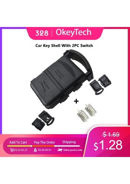 Pil Tutucu ile Okeytech Uzaktan Araba Anahtarı Kabuk Kapak Kılıf Fob 2 Düğme ve 2 Mikro Anahtar Pil Tutucu Opel Opel Corsa Agila Meriva Combo Için (Yurt Dışından) fiyatları
