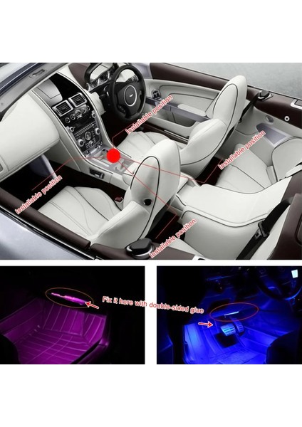 Kırmızı V LED Dash Zemin Ayak Şerit Işığı Otomatik Atmosfer Lambası Çakmak Adaptörü Araba Iç Dekoratif Lamba Araba-Stil (Yurt Dışından) fiyatları