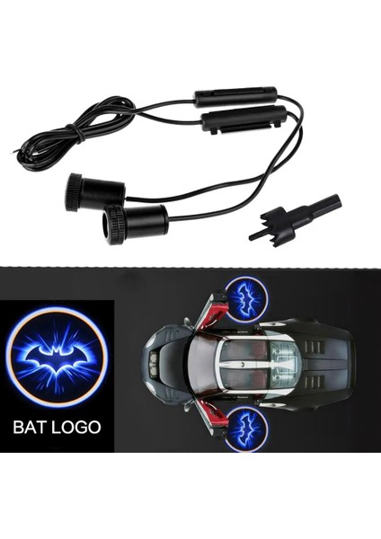 2 Adet Tarzı Bat Logosu Bat Logo Amblem Lazer Projektör Için Evrensel LED Araba Kapı Hayalet Işık Hoş Geldiniz Lambası Nezaket Gölge Ortam Oto Luces Yeni (Yurt Dışından)