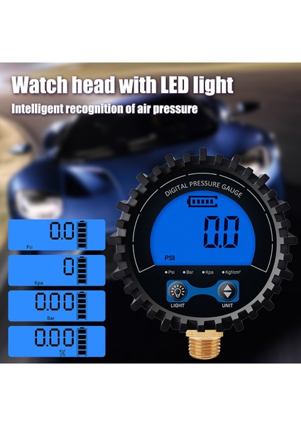 Kumral Tarzı Dijital Lastik Basınç Göstergesi Yüksek Precisioı Arkadan Aydınlatmalı LCD Ekran Bakır Konu Hava Basıncı Göstergesi Araba Motosiklet Bisiklet Için (Yurt Dışından) fiyatları