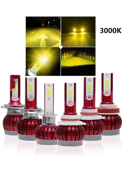 H8 Stili 3000K Pampsee H7 LED H4 LED H11 Araba Işık H3 H1 LED Far Hb3 Hb H8 H9 LED Ampuller 12V 8000K 6000K Lamk Ampul (Yurt Dışından)