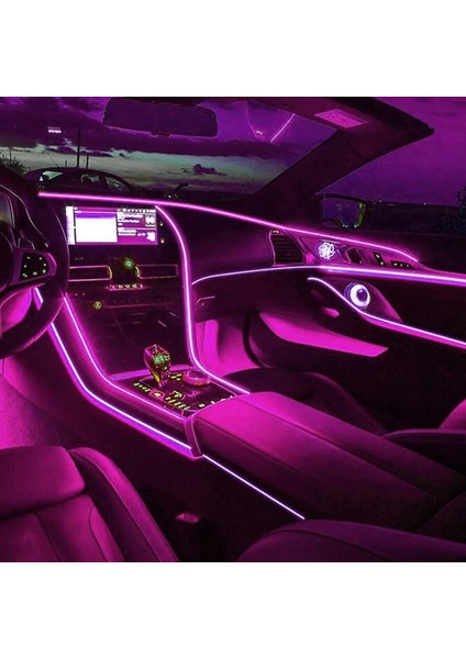 2 Milyon Stili 5V USB Sürücü Otomobil Atmosfer Lambası Araba Iç Aydınlatma LED Şerit Dekorasyon Çelenk Tel Halat Tüp Hattı Esnek Neon Işık USB Sürücü (Yurt Dışından)