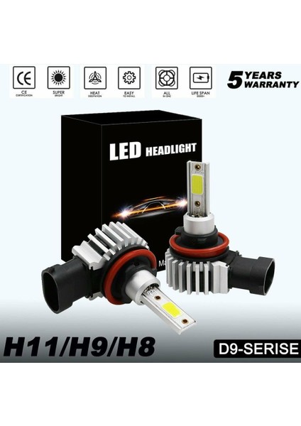H8 Stili 6000K Soğuk Beyaz Üst Beyaz Araba Far Ampulleri H7 LED H4 H1, H3, H4, H11, H8, Hhb3, Hhbhır2 Hk Için Arayüzü (Yurt Dışından) fırsatları