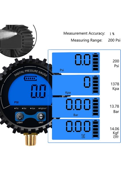 Kumral Tarzı Dijital Lastik Basınç Göstergesi Yüksek Precisioı Arkadan Aydınlatmalı LCD Ekran Bakır Konu Hava Basıncı Göstergesi Araba Motosiklet Bisiklet Için (Yurt Dışından) fırsatları