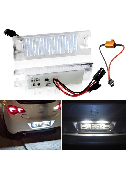 2 Adet LED Opel Vauxhall Için 24-Smd LED Plaka Işık Lambaları Adam Astra H Astra J Astra K Cascada Corsa C Corsa D Corsa E Insignia A (Yurt Dışından)