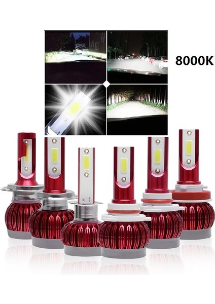 H8 Stili 8000K Pampsee H7 LED H4 LED H11 Araba Işık H3 H1 LED Far Hb3 Hb H8 H9 LED Ampuller 12V 8000K 6000K Lamk Ampul (Yurt Dışından)